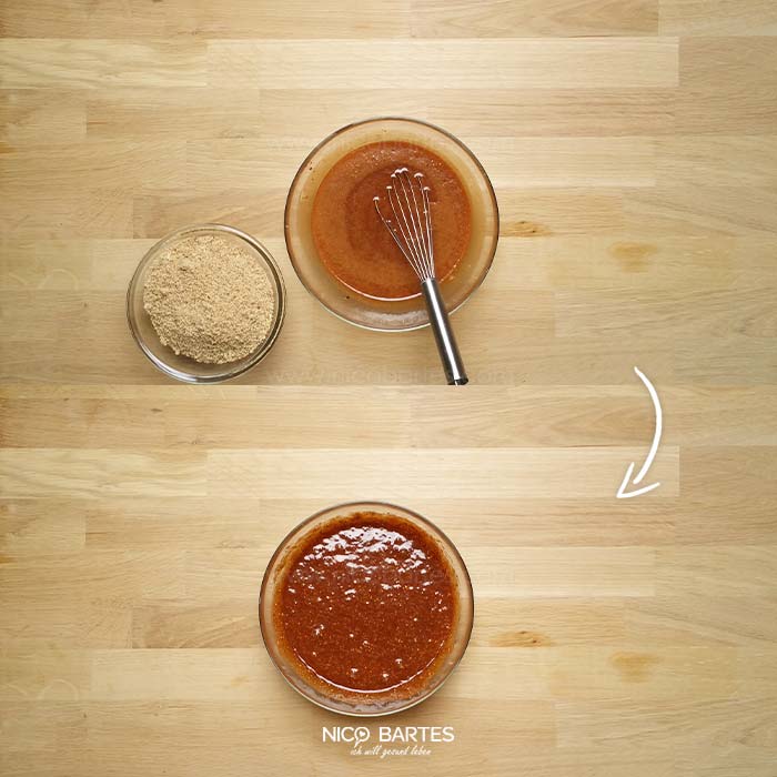 Mandeln gerieben in Schokoladen-Kuchen