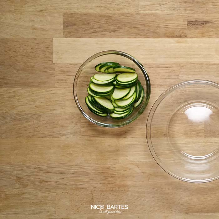 In scheiben geschnittene Zucchini