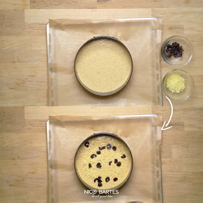 Low Carb Pizza mit Käse und Oliven