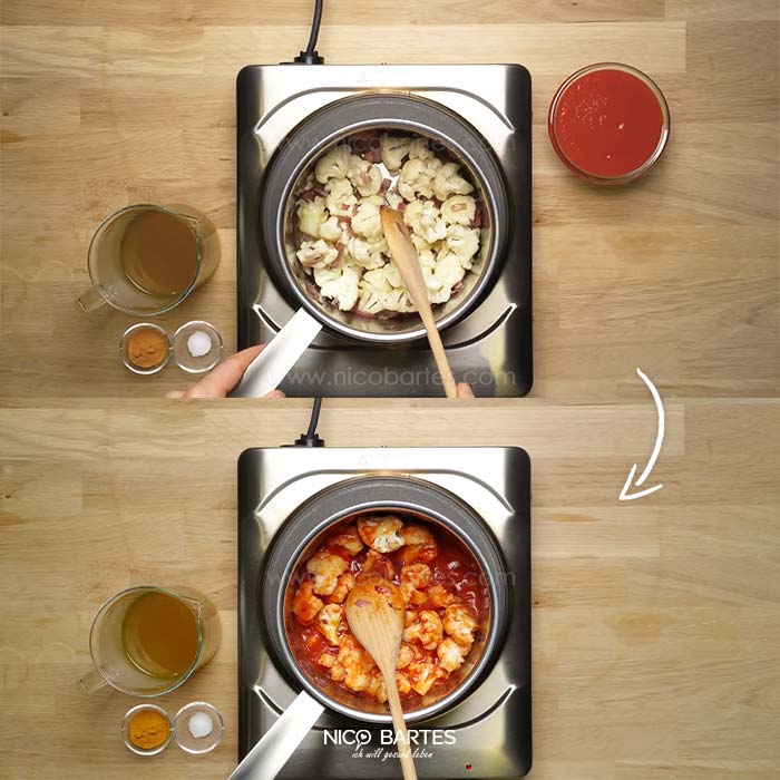 Passierte Tomaten kochen 