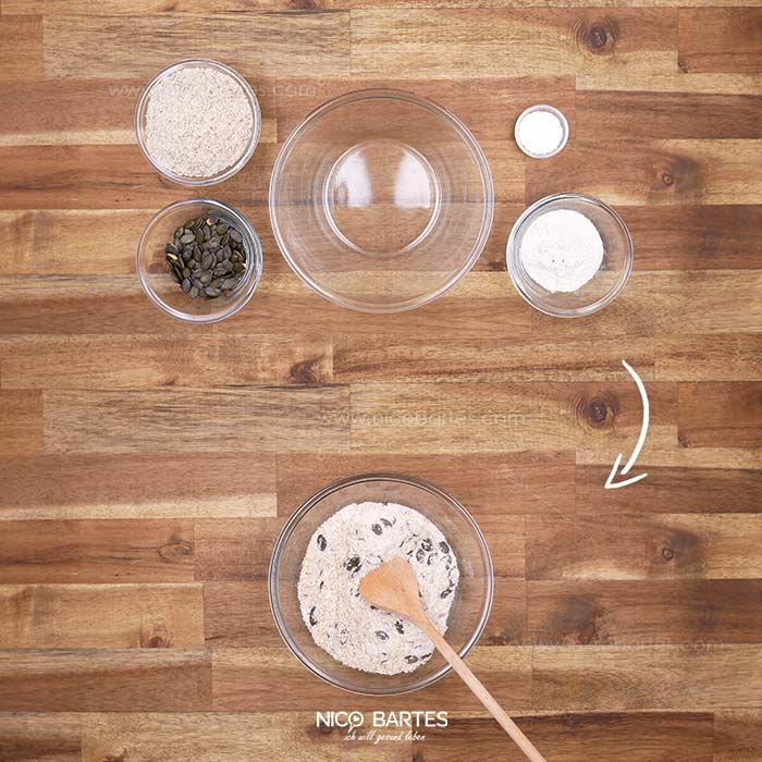 Gesunde Zutaten für das Brot-Rezept