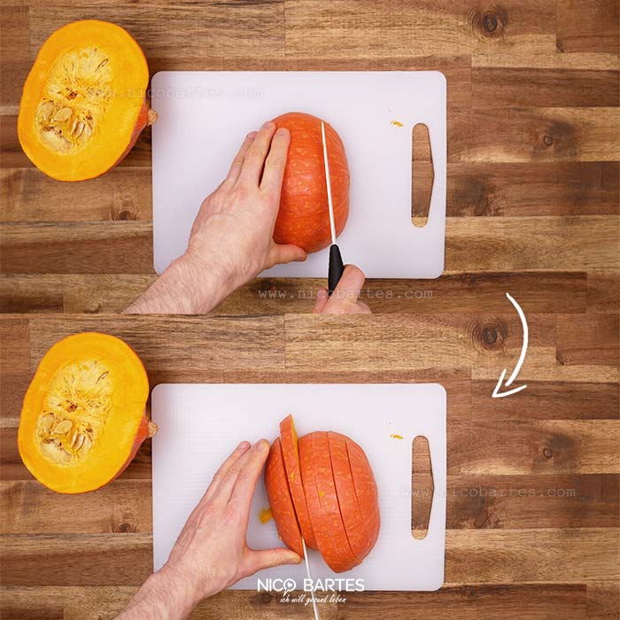 Kübis-Stücke Hokkaido-Kürbis