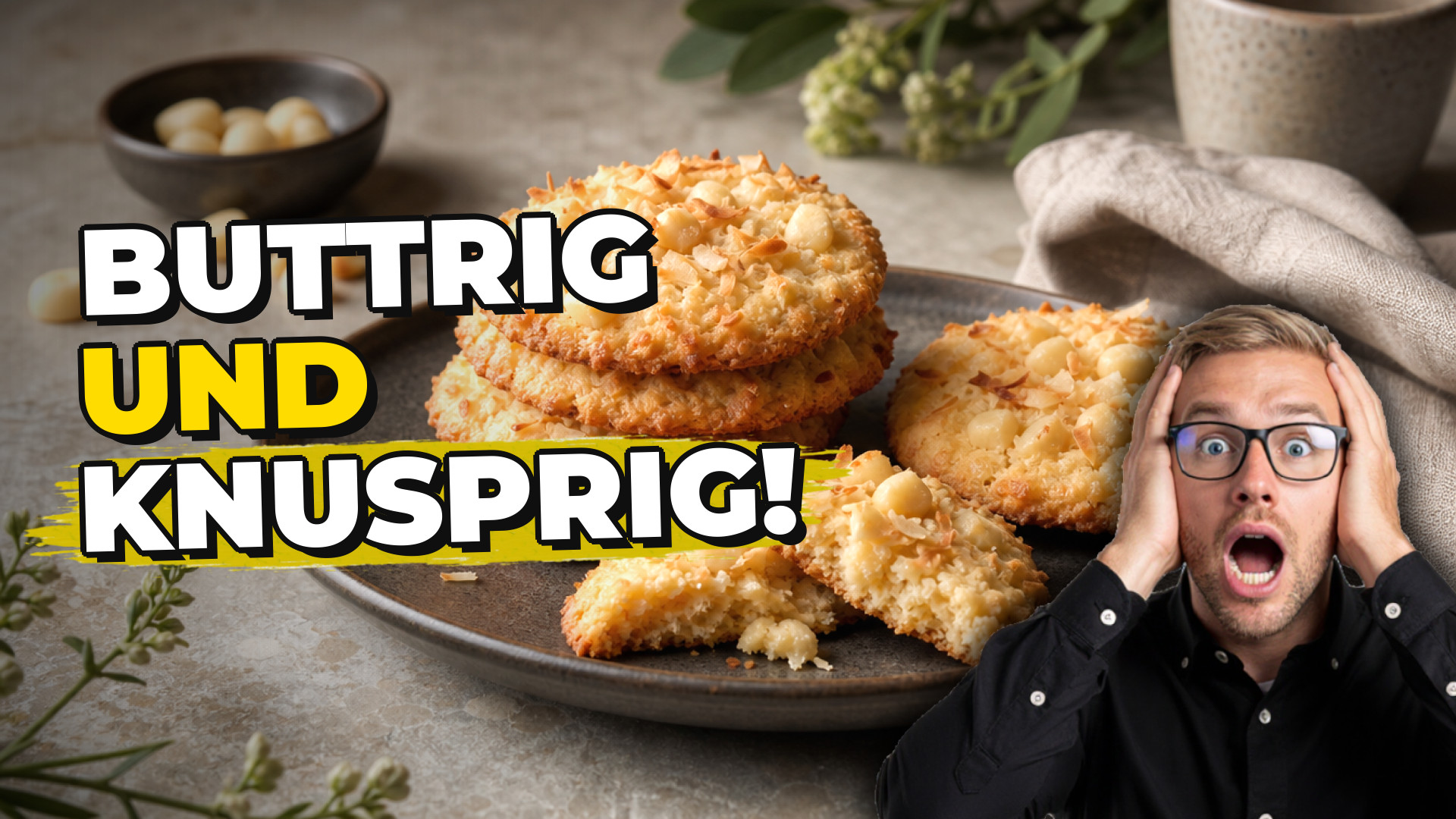Low Carb Kokos-Macadamia-Kekse – buttrige Kekse ohne Zucker