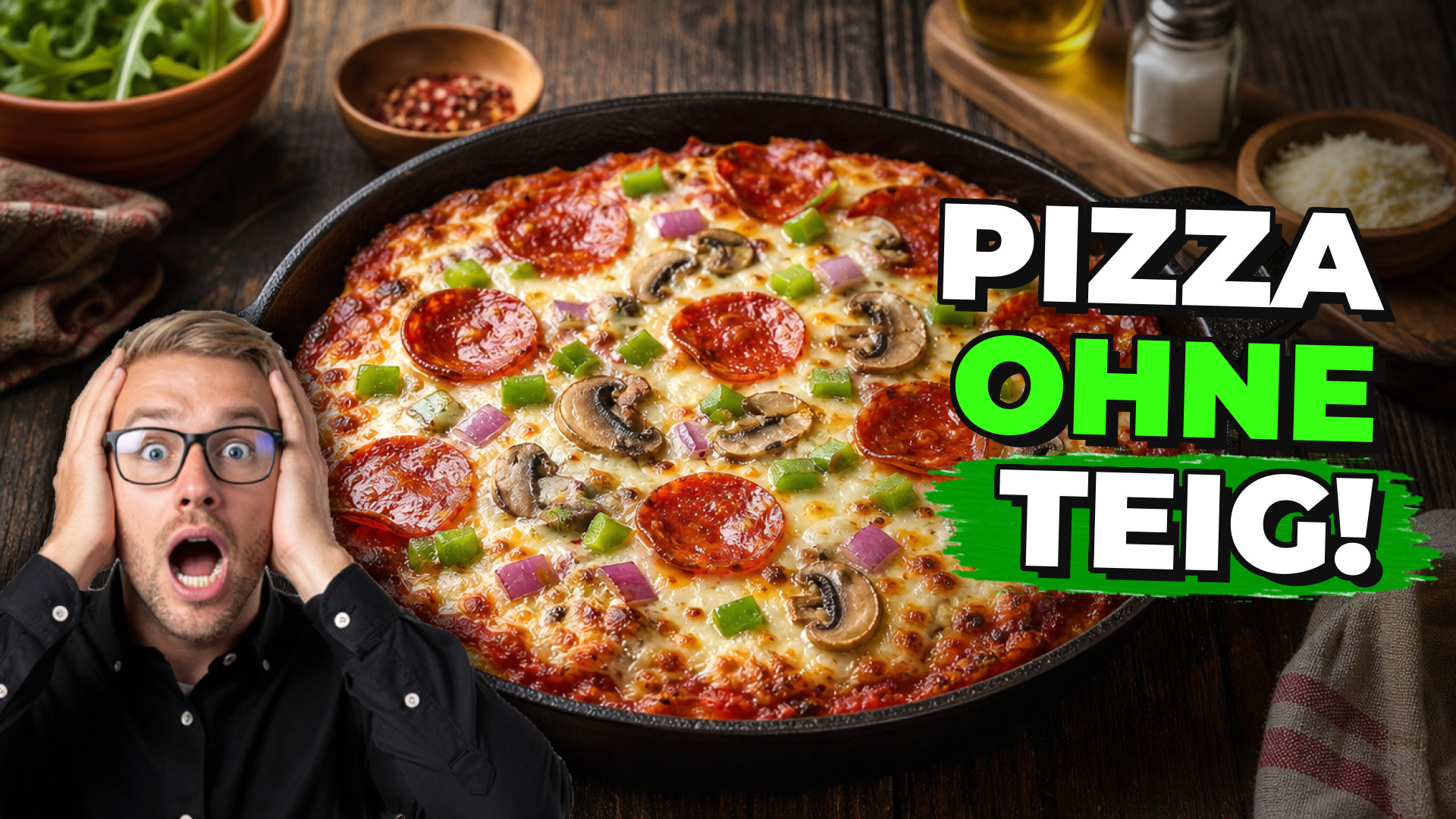 Low Carb Pizza-Snack aus der Pfanne in 10 Minuten
