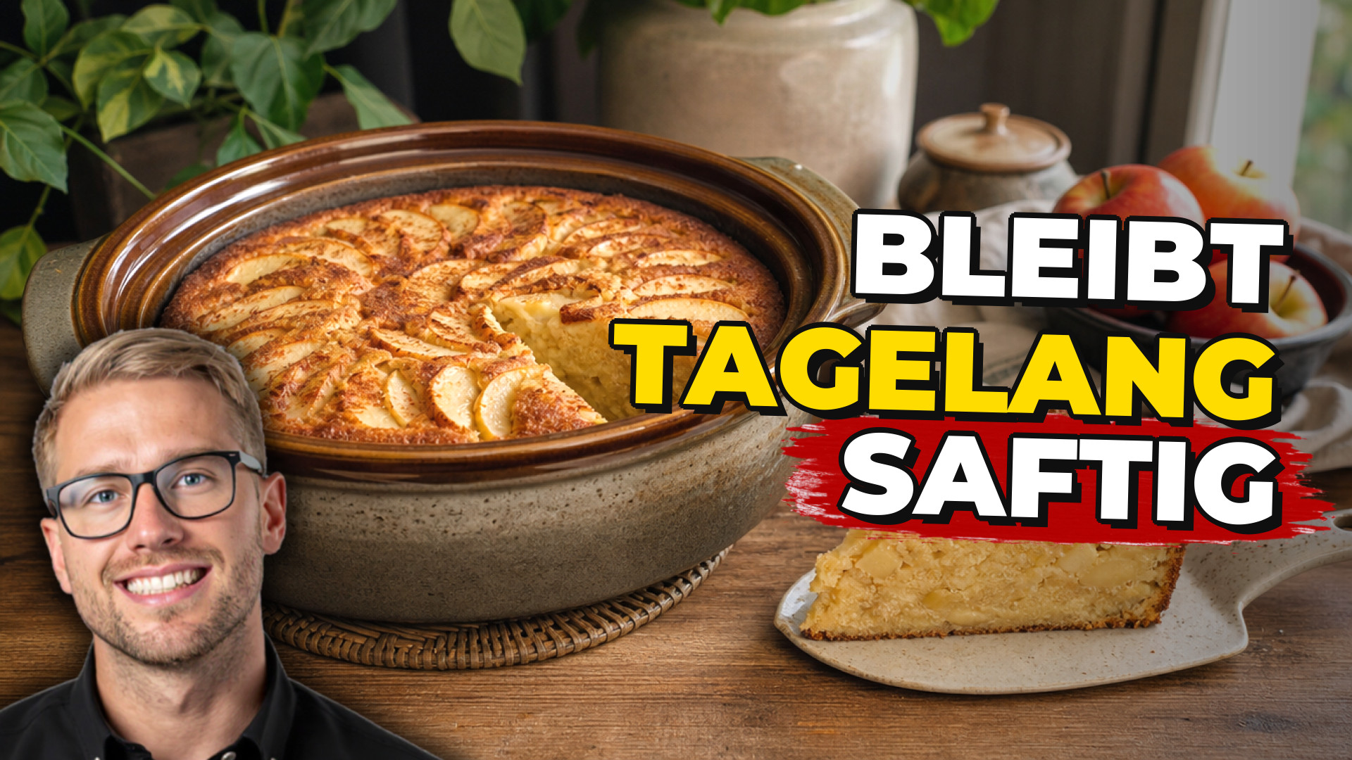 Saftiger Low Carb Apfelkuchen aus dem Schongarer