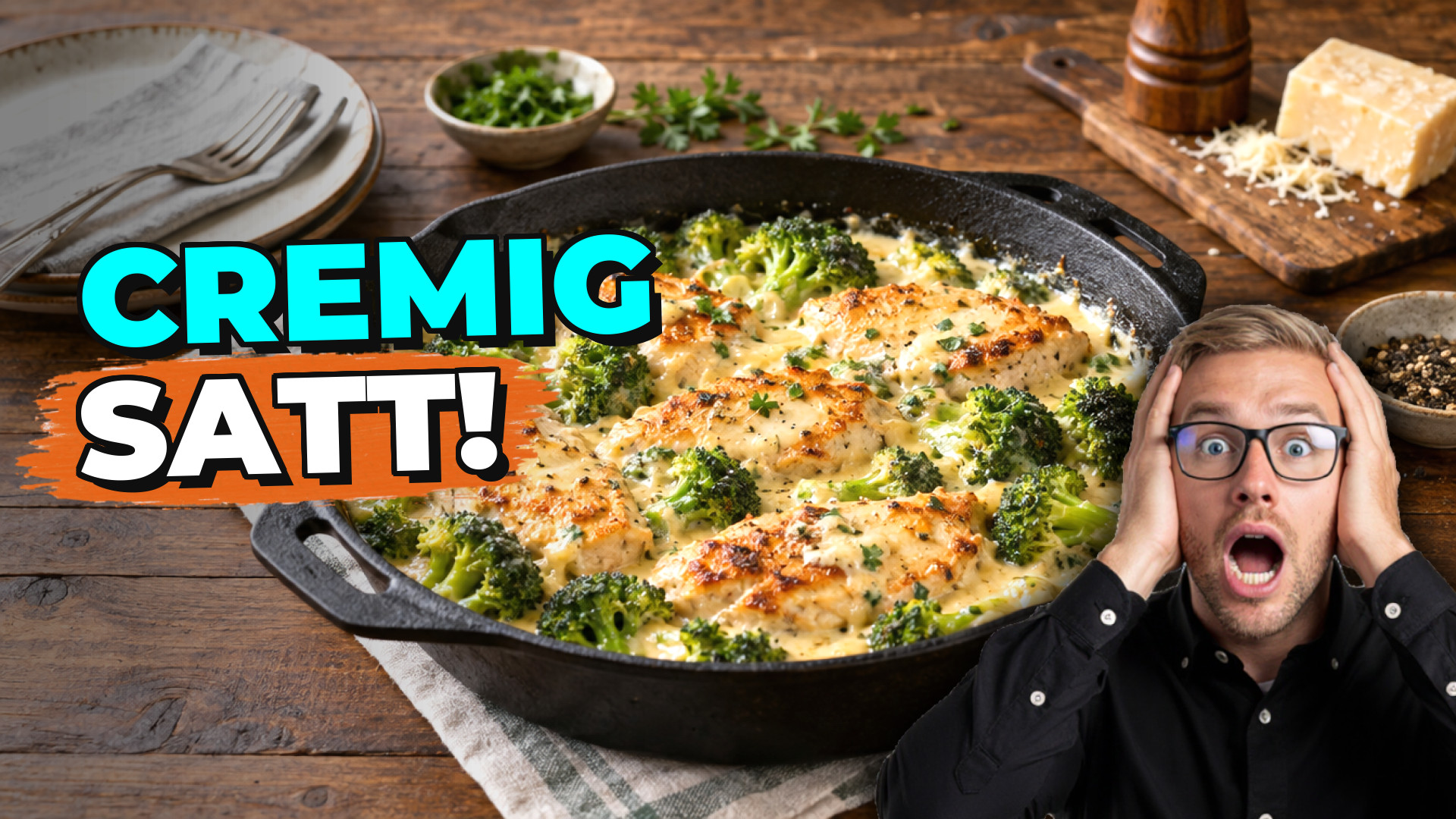 Proteinreiche Low-Carb-Hähnchen-Brokkoli-Pfanne mit Frischkäse