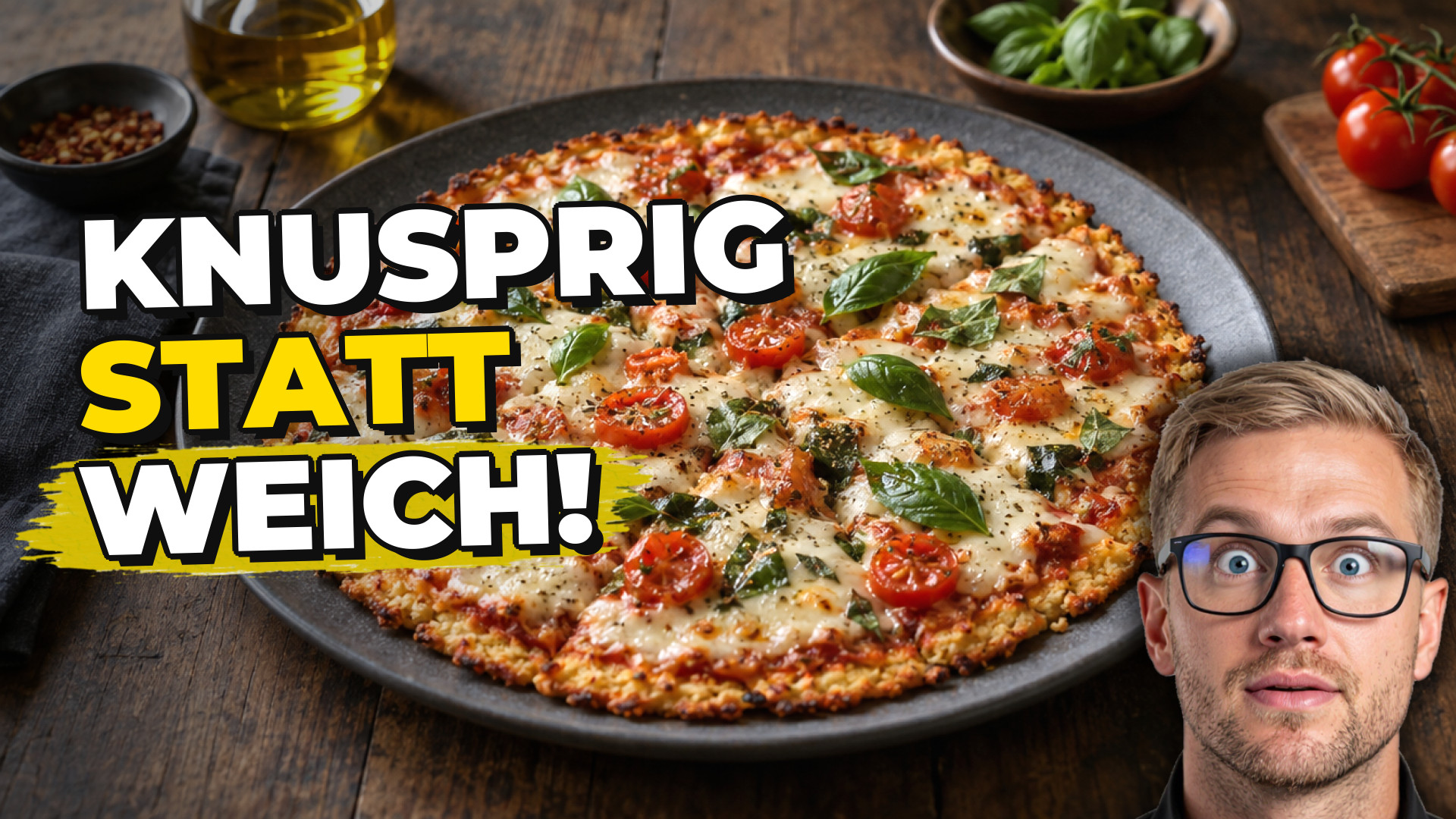 Blumenkohl-Pizza Low Carb – knuspriger vegetarischer Pizzaboden