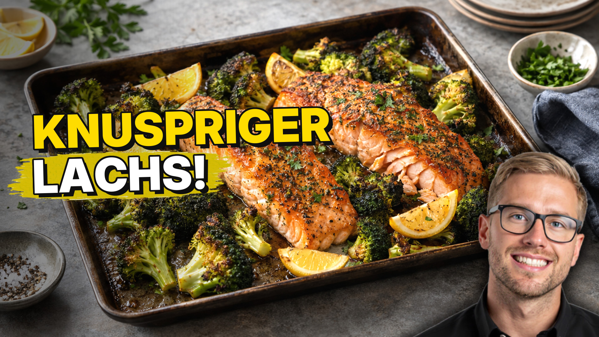 Low-Carb-Lachs vom Blech mit Zitronenbrokkoli